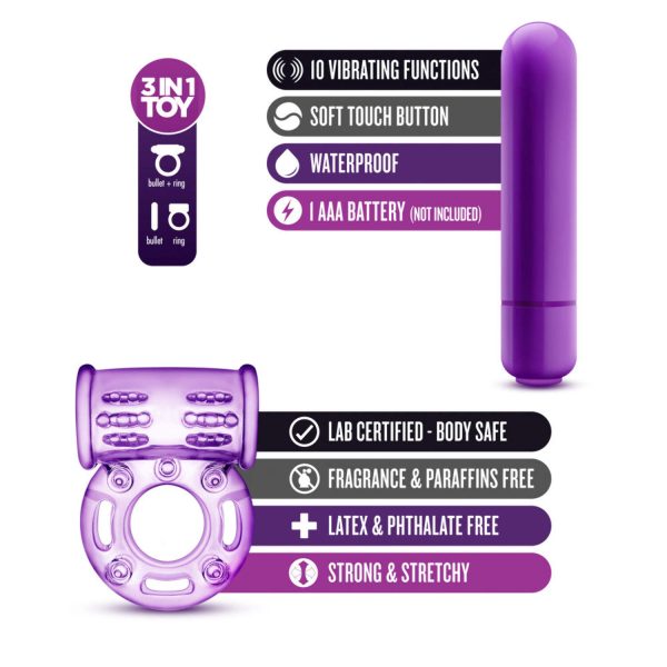 Play With Me – Couples Play – Vibrating Cock Ring – Purple - Image 2