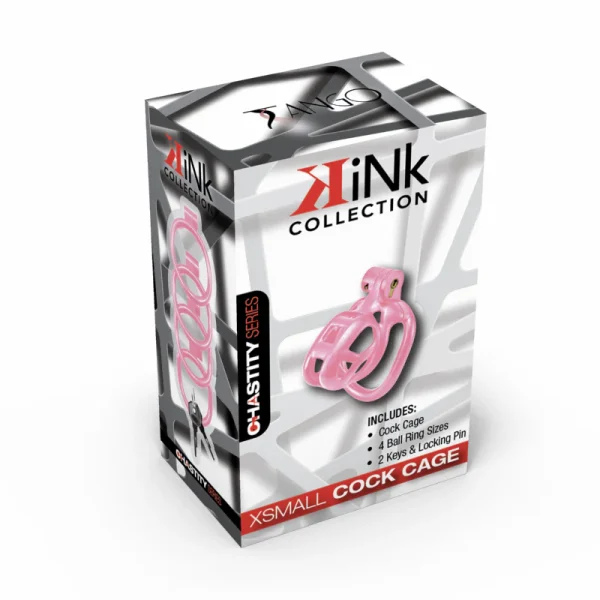 Kink Chastity Series Locking Cock Cage [XS, Pink]