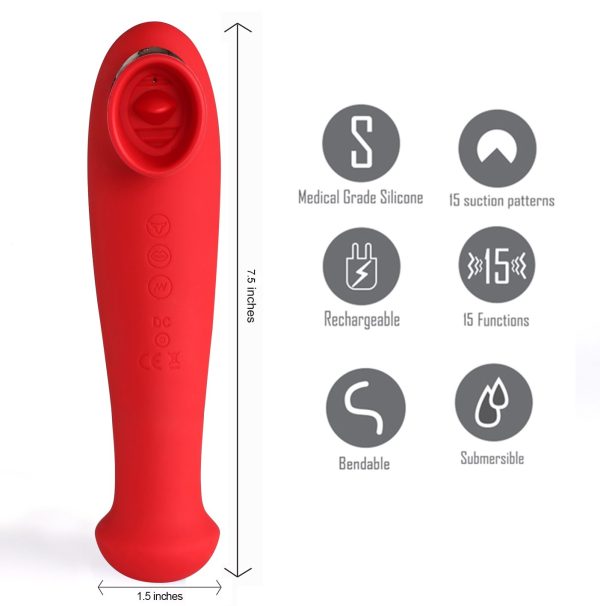 DESTINY 15-Function Clitoral Suction Toy Red - Image 2