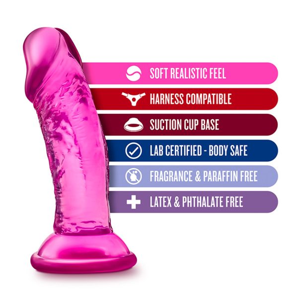 B Yours – Sweet N’ Small 4 Inch Dildo with Suction Cup – Pink - Image 2