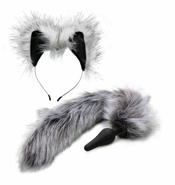 Grey Wolf Tail and Ears Set - Image 2